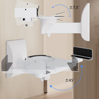 suptek Dual Side Clamping Bookshelf Speaker Wall Mounting Bracket Adjustable for Large Surrounding Sound Speakers, Hold up to 25kgs Each White SPM201W (2 Packs)