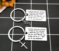 Godparent Keyring Set Christening 'Will You Be My Godparent' Keepsake