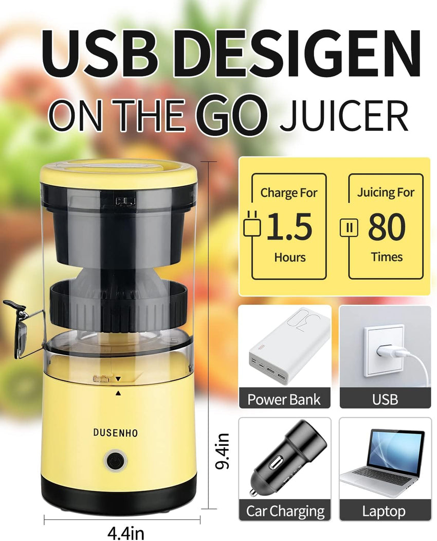 Electric Lemon Juicer Portable USB Rechargeable Citrus Juicer â Multi-Colour