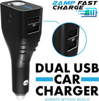 NP NIGHT PROVISION Rescue A6 Emergency 6-in1 Car Safety Device USB Car Charger Window Breaker Seat Belt Cutter 2200mAh Power Bank Powerful LED Flashlight with Red Emergency Beacon Ver 2.0 (1 Pack)