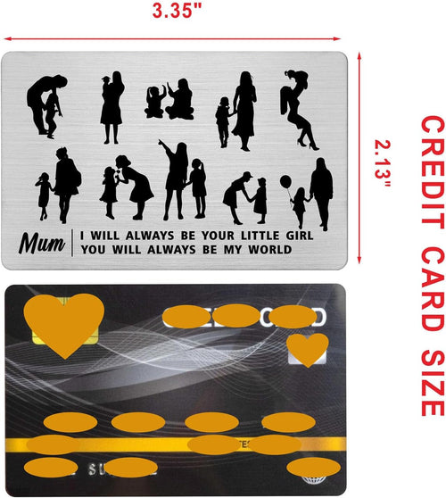 Mum Laser Engraved Wallet Card Mother's Day Gift From Daughter â Silver