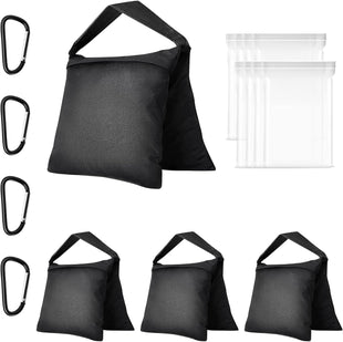 EMART Heavy Duty Sandbags,Weight Sand Bags Photo Studio Saddlebag Design for Photography Stand Light Tripod, Outdoor Patio, Sports, Photo Sets, Film Sets, Live Productions-(Black-4 Packs)