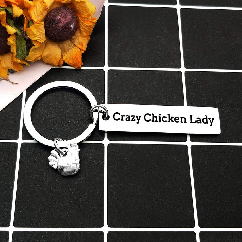 Chicken Keyring Funny Gift for Chicken Lovers Poultry Farmer Ã¢ÂÂ One Size
