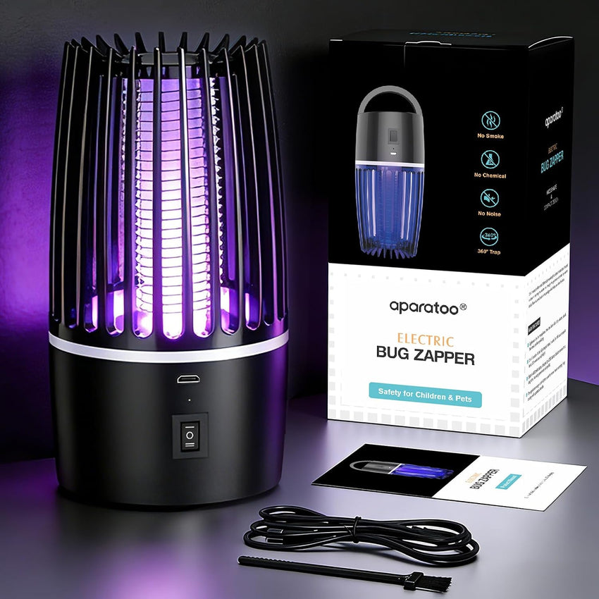 Electric Fly Zapper Lamp 365nm UV Mosquito Killer 4000mAh Ultra-Quiet Night Light