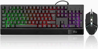 Rii Gaming Keyboard and Mouse,RGB Light Up Keyboard and Mouse Set for PS4,Xbox for Gaming,Working-UK Layout