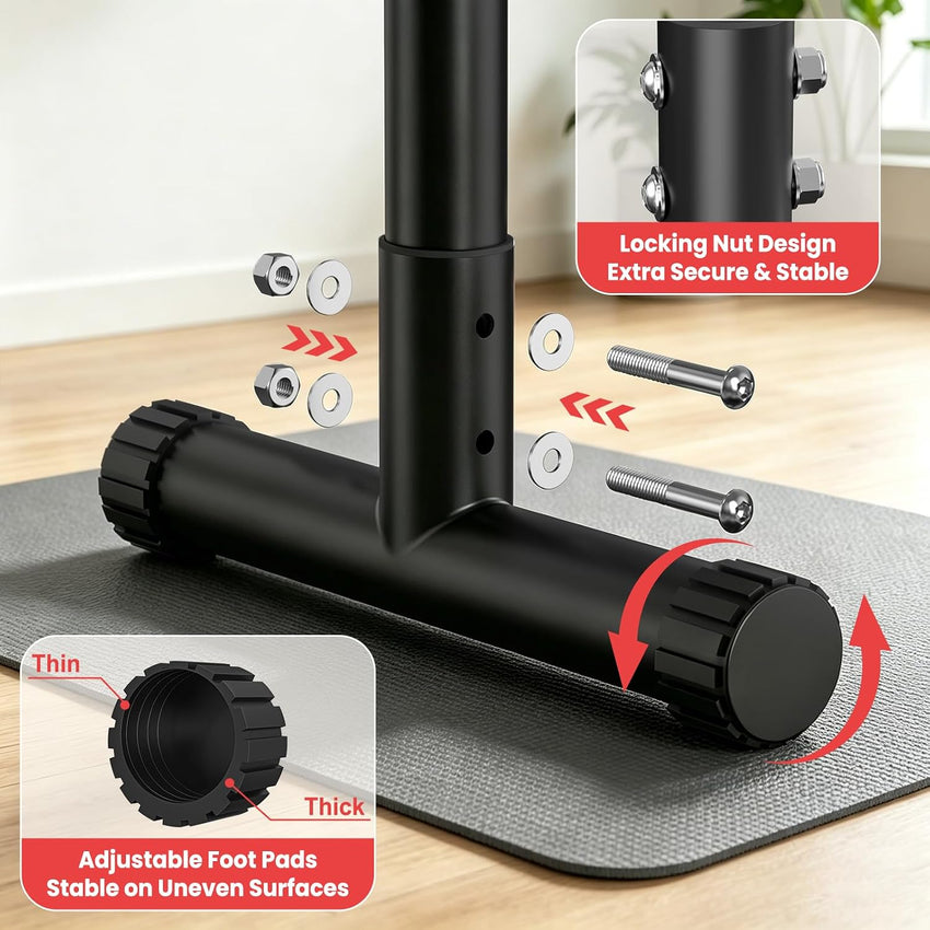 RELIFE Dip Station Adjustable Height Calisthenics Bar â Black
