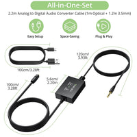 AD Converter Analog-to-Digital 192kHz 3.5mm to Optical SPDIF Toslink with Cables â with Cables