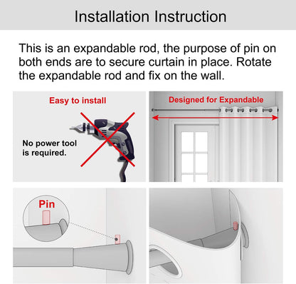 Gcurtain Shower Curtain Pole No Drilling, Spring Tension Pole, 56-98 Inch, 3/4 Inch Diameter, Suction Cup on Either End, 1PCS, Brushed Nickel