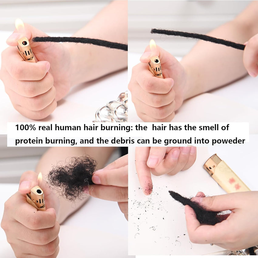 0.6cm Thickness Dreadlock Extensions Human Hair 30 Strands Natural Black 8 Inch