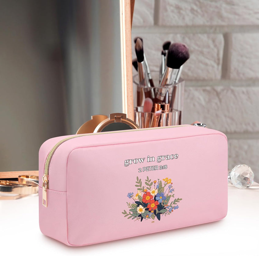 Christian Cosmetic Makeup Bag Oxford Cloth Travel Pouch Religious Gift