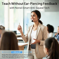 NORWII S358 Portable 4000mAh Rechargeable Voice Amplifier with Wired Microphone Headset & Waistband, Personal Microphone and Speaker for Teachers Tour Guides ect. (Black)
