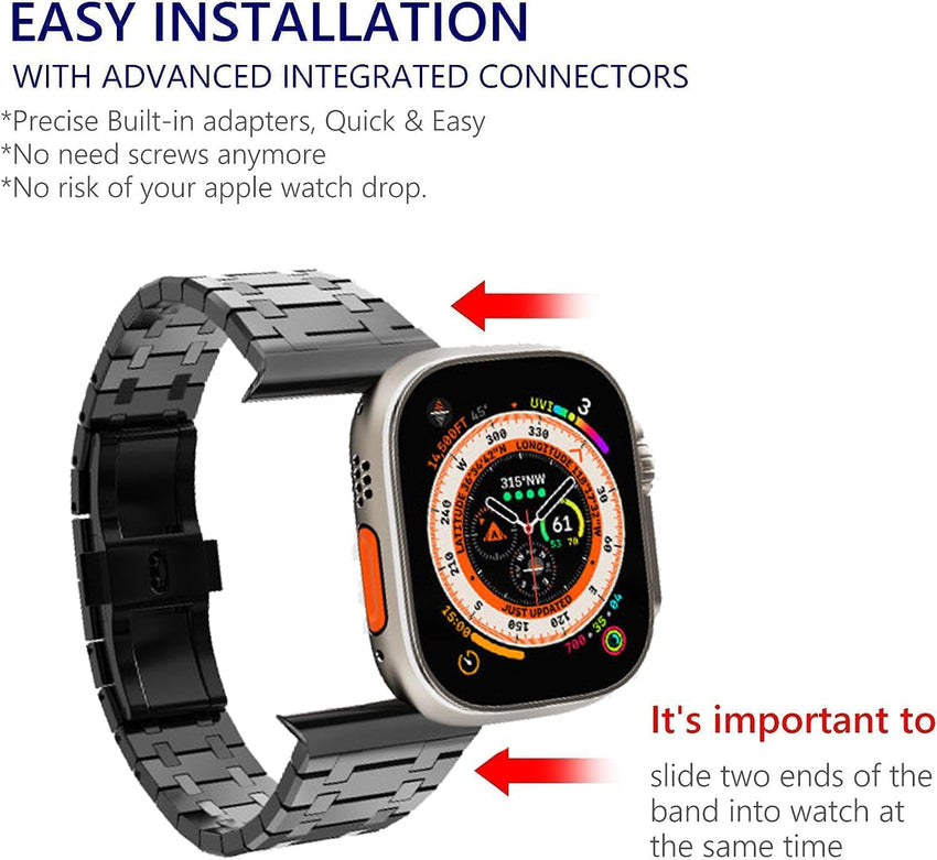 Titanium Strap for Apple Watch 49mm 46mm 45mm 44mm 42mm â Black