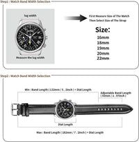 Spolife Leather Watch Straps for Men, Genuine Leather Watch Straps With Stainless Buckle,Quick Release Watch Strap, Replacement Watchbands 16mm 18mm 19mm 20mm 22mm(Watch Strap Pins,Watch Strap Tool)