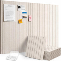 Felt Slatted Bulletin Board 120x90cm 12-Pack with Pushpins Oatmeal