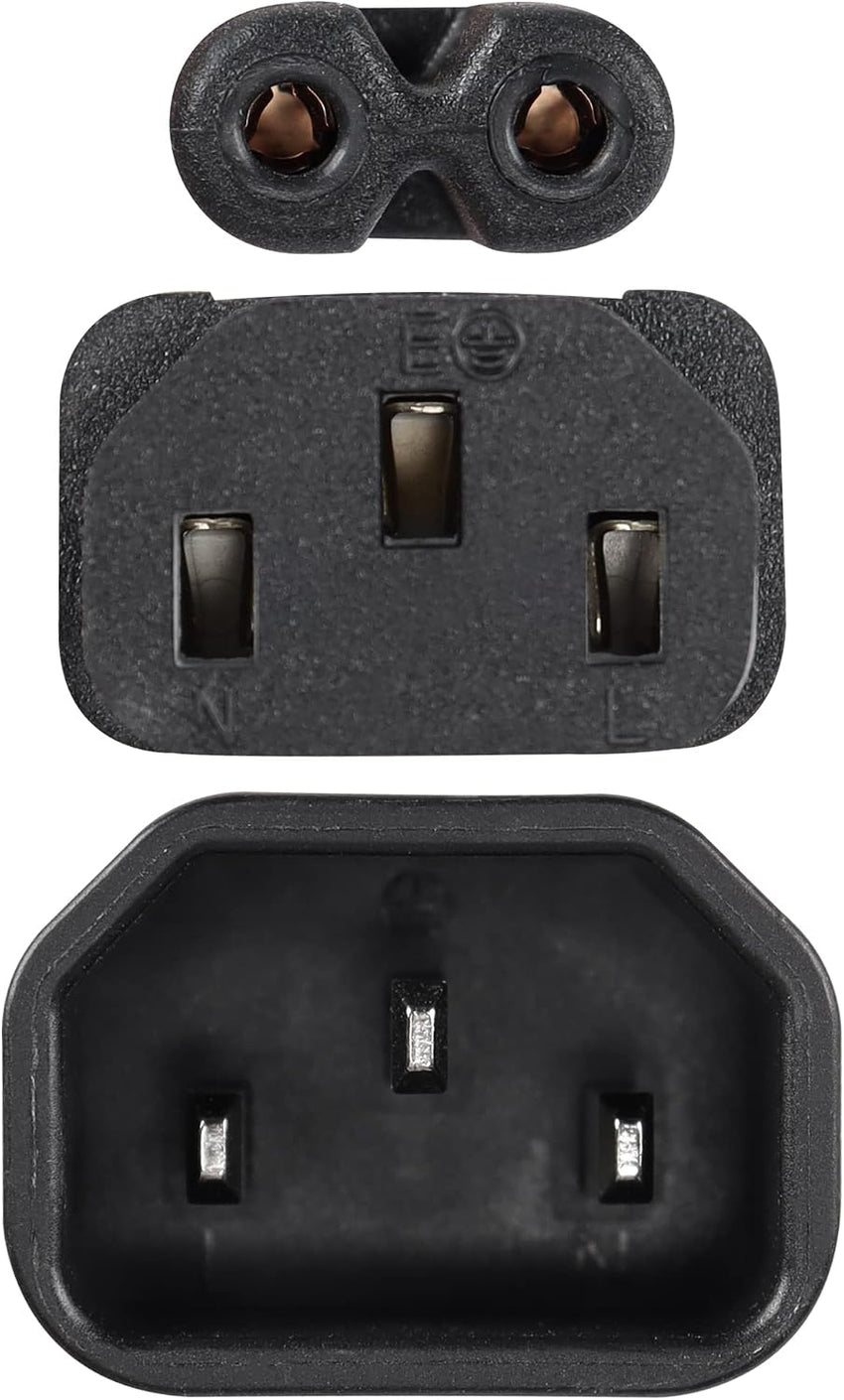 CERRXIAN 1FT C14 to C7 + C13 Y Splitter Power Cable,IEC 320 C14 Male to C7+C13 Female AC Conversion Cable,for Computer,Projector, Scanner,Printer,Etc