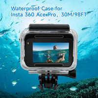 SHOOT Waterproof Housing Case for Insta 360 Ace Pro 1 | Diving Protective Underwater Shell with Quick Release Bracket & Thumbscrew Accessories