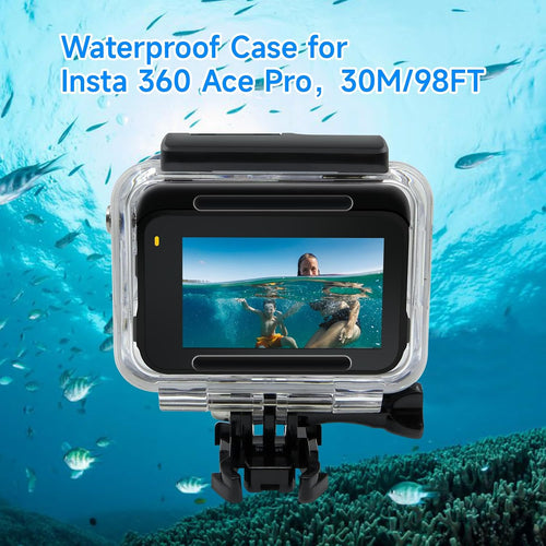 SHOOT Waterproof Housing Case for Insta 360 Ace Pro 1 | Diving Protective Underwater Shell with Quick Release Bracket & Thumbscrew Accessories