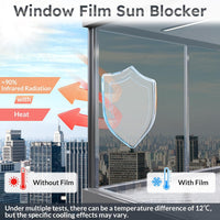 Heat Reflective Window Film One Way Mirror UV Protection 75x400cm Black