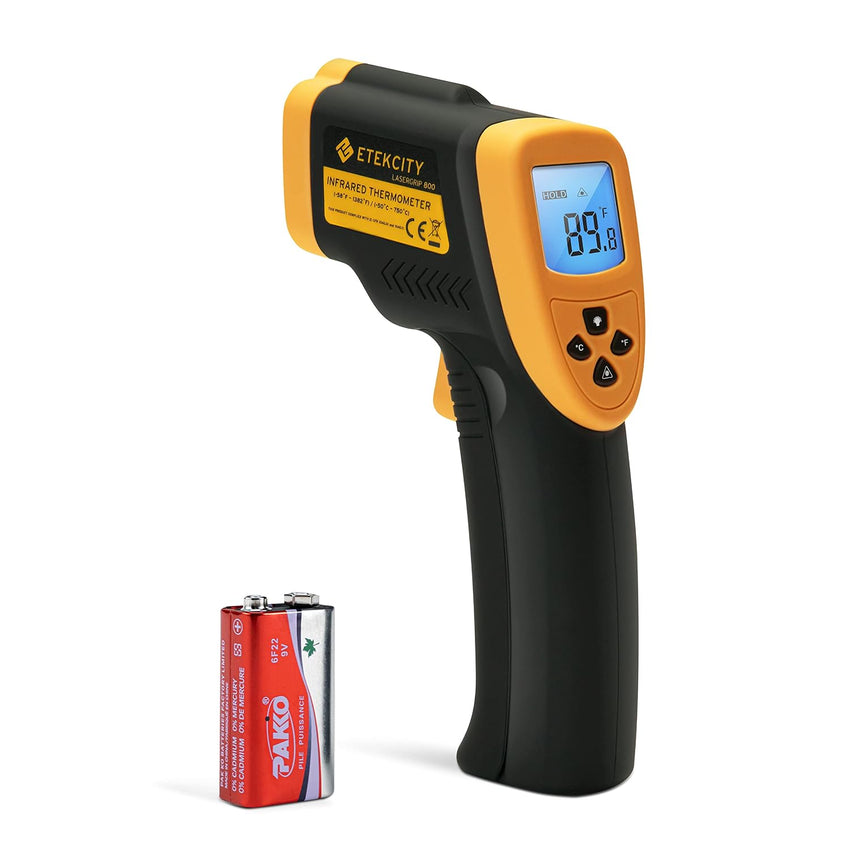 Etekcity Laser IR Thermometer Non-Contact -50Â°C 750Â°C Lasergrip 800 battery included Yellow/Black