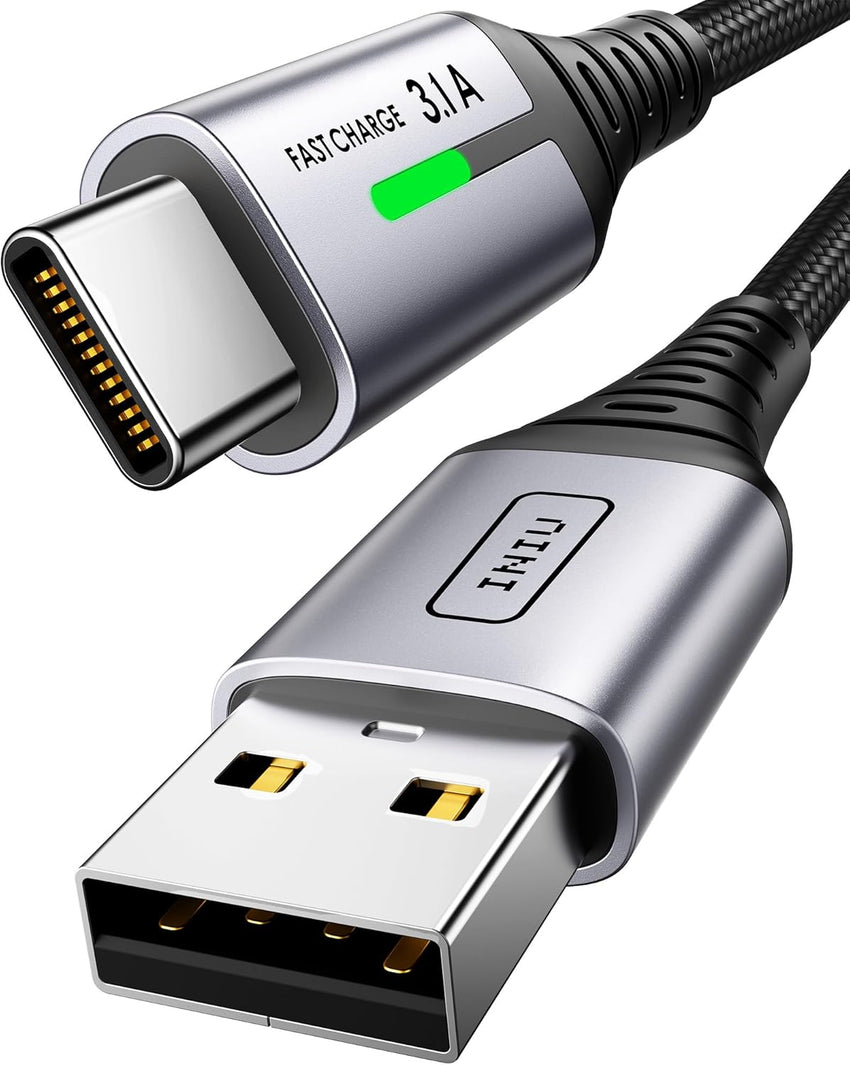 INIU USB C Charger Cable, 2m Type C Cable Fast Charging, Braided USB A to USB-C Phone Charger Cable USBC for iPhone 17 16 15 Pro Max, Samsung Galaxy S25 S24 Ultra, Pixel 10, iPad Air Switch Steam etc.