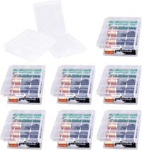7 Pcs Clear Plastic Cell Battery Storage Case Holder Box, AA/AAA Cell Battery Storage Case, Battery Case Hard Plastic Batteries Storage Boxes, for AA/AAA Batteries and Rechargeable Batteries