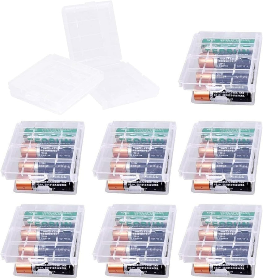 7 Pcs Clear Plastic Cell Battery Storage Case Holder Box, AA/AAA Cell Battery Storage Case, Battery Case Hard Plastic Batteries Storage Boxes, for AA/AAA Batteries and Rechargeable Batteries