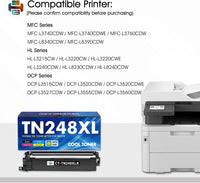 TN248XL TN248 TN-248XL MFC-L3740CDWE Toner: 5 Pack Compatible for Brother HL-L3220CWE MFC-L8390CDW DCP-L3520CDW TN-248 HL-L3240CDW TN 248XL TN-248CMYK MFC-L3760CDW DCP-L3560CDW MFC-L3740CDW Cartridge