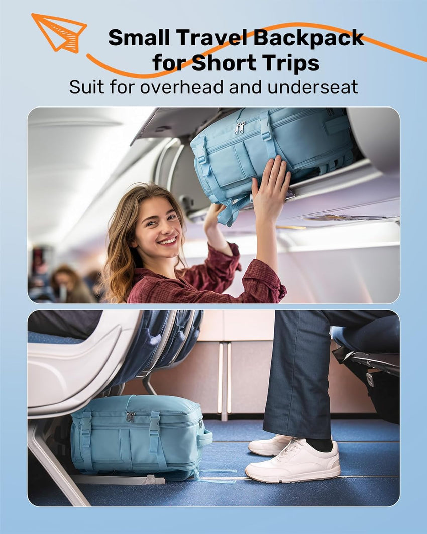 Samfolk Underseat Cabin Bag 40x20x25 12 Pockets Separate Shoe Pocket Anti-Theft Pockets â Blue