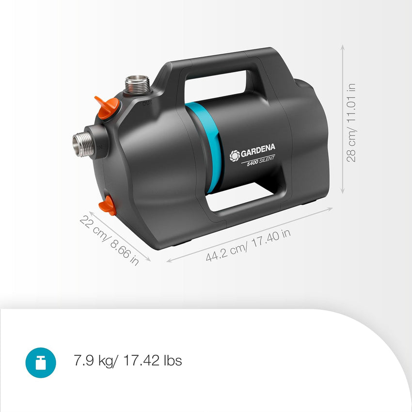 Gardena 5400 Silent Garden Pump High Flow Low Noise 9086-20 New
