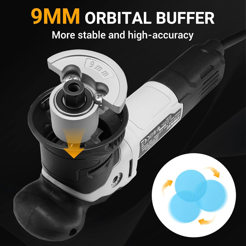 Dual Action Polisher 900W 150mm Pad 6-Speed Random Orbit 600â4000RPM â 150mm