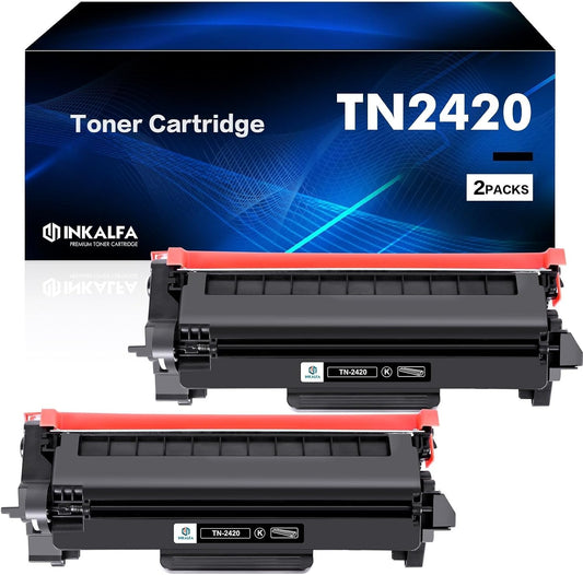 2-Pack TN2420 Toner Cartridge for Brother HL-L2350DW Toner TN-2420 TN2410 TN-241