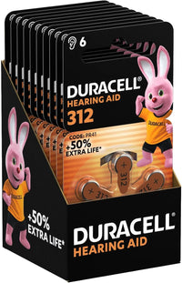 Duracell size 312 Hearing Aids batteries (pack of 60) +50% Extra Life, Easy Installation, 100% recyclable packaging, guaranteed 4 years in storage