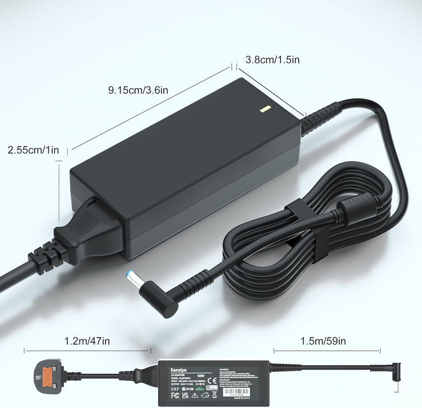 Eansiya 65W 19.5V 3.33A Laptop Charger Compatible with HP Pavilion x360 14 15 17,Envy 13 15 X360,Elitebook 840 G5, ProBook Chromebook Stream Series,Spectre 710412-001