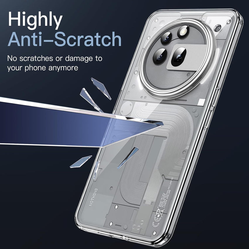 JETech Case for Nothing Phone 3a Pro, Clear Shockproof Bumper Cover, Anti-Scratch Hard Back, Protective Slim Fit, Non-Yellowing, Durable Transparent TPU for Drop Protection (Clear)