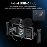 SMALLRIG Phone Cage Kit Dual Handle 15W Active Cooler 4âinâ1 USBâC Hub Power Bank Holder â Universal