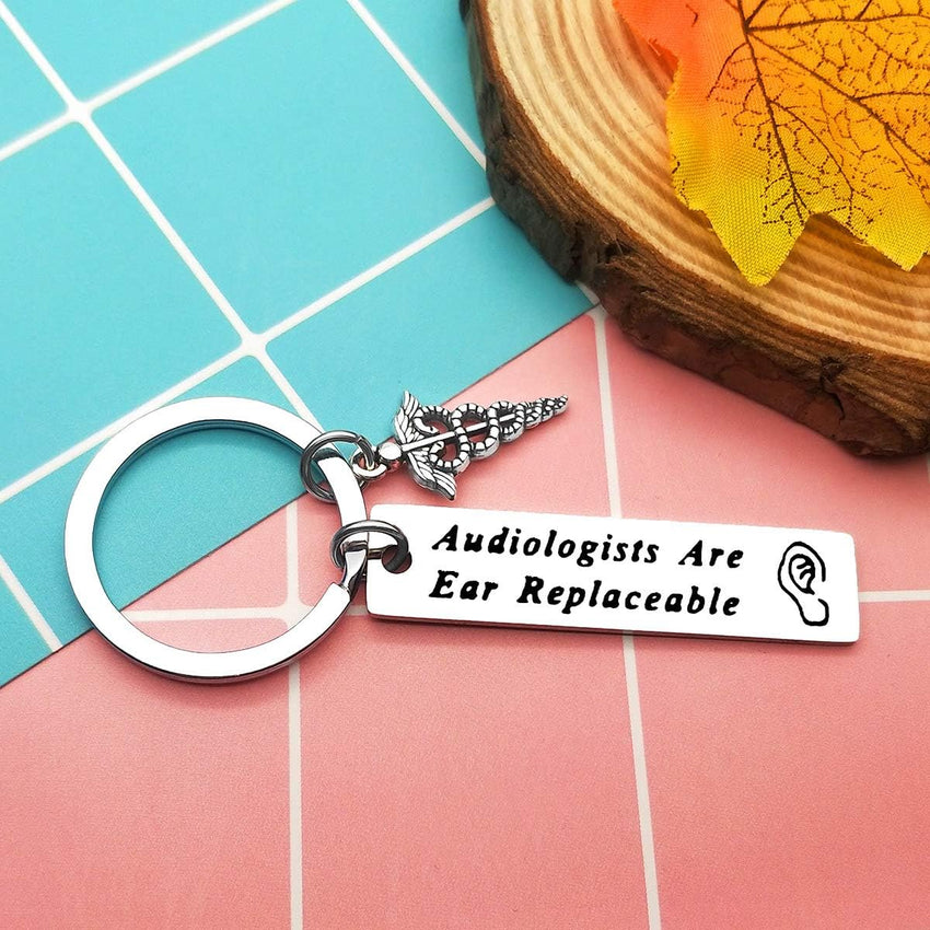 Audiologist Keyring Funny Thank You Gift â Silver