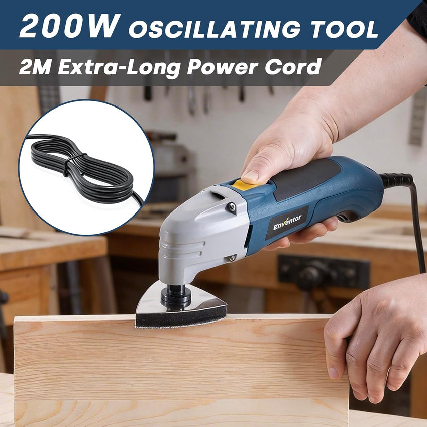 Oscillating Multi Tool 200W Corded 22000 OPM 3ÃÂ° Oscillation with 20 Accessories