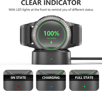 Charging Dock for Samsung Galaxy Watch 46mm 42mm, Upgraded Replacement Charger Cradle with USB Cable Black for Galaxy Watch SM-R800/R810/R815
