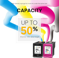 304XL Ink Cartridges Combo Pack, 304 Ink Cartridge Replacement for HP 304 Ink Cartridges Black and Colour, Printer Ink 304 XL for Envy 5020 5010 5030 5032 DeskJet 2600 2630 2620 3720 2632 3762 3760