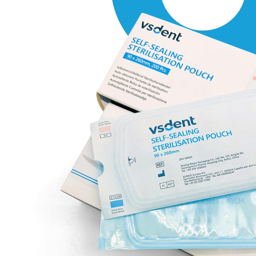 Sterilisation Pouches Self-Seal 90 x 260mm â Pack 200