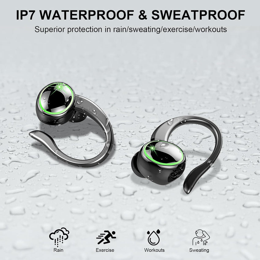 Wireless Earbuds Bluetooth 5.4 Sport ENC 4 Mics 50h Playtime Black