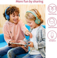 POGS kids headphones | The Elephant | Foldable and robust headphones for kids from 3 years with volume control, microphone, volume limiter 85 dB | Music-sharing function | 1m 3,5mm (pink wired)