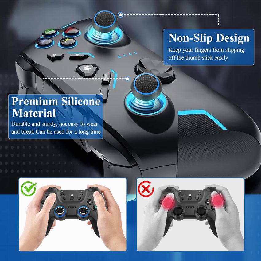 AXFEE 24PCS Thumb Grips Compatible with PS5&PS4 Controller, Silicone Non-slip Thumb Cap, Joystick Controller Protection, Thumbstick Caps Compatible for PS5/4/XBOX ONE/XBOX 360/XBOX SERIES X/SWITCH PRO