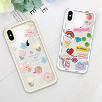 Yoedge 2 Pack Set Suitable for iPhone XS Max Transparent 6,5", Phone Case With Cute Bear Cute Fun Aesthetic Pattern Cover, Soft Glass Silicone Shockproof Protective, for iPhone XS Max