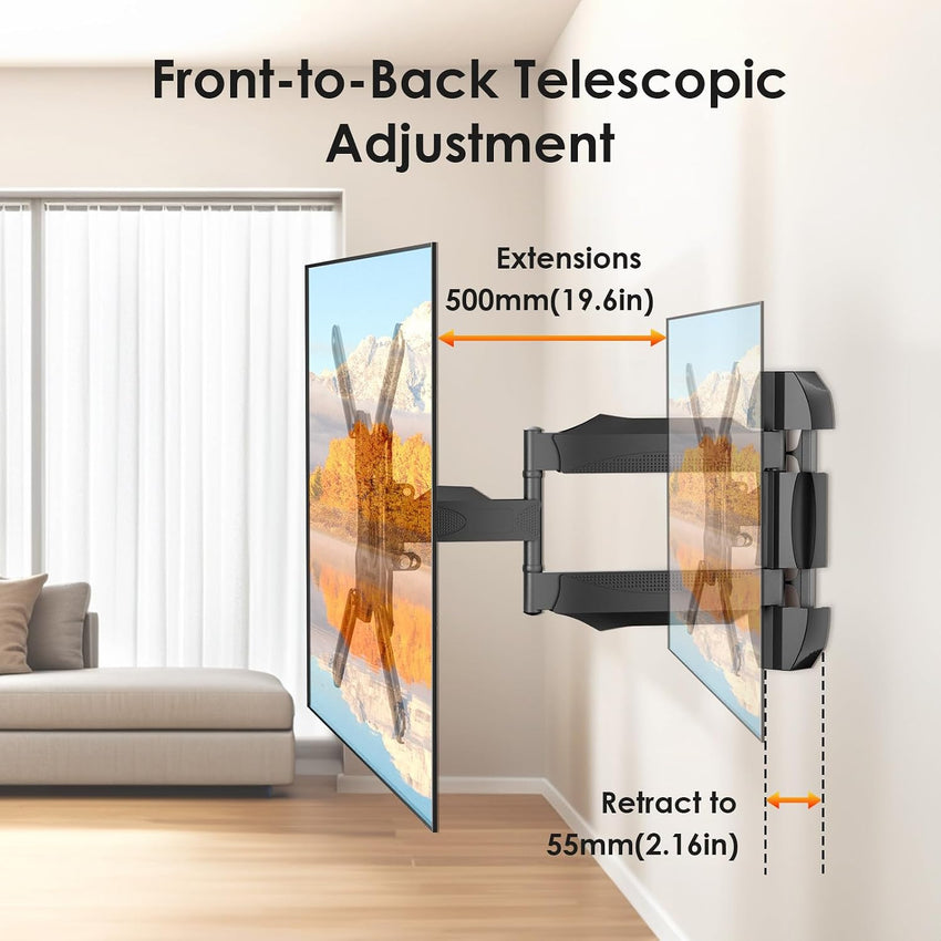 TV Wall Mount for 32-60 Inch,Tilting and Swivelling Wandhalterung-Extendable Wall Bracket Television-for Flat & Curved TV,Max VESA 400x400mm