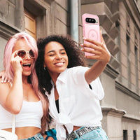 for Google Pixel 9 Pro XL Case, Compatible with MagSafe, Military-Grade Protection, Slim Translucent Matte Skin Feeling Back Cover, Anti-Scratch Shockproof Phone Case for Pixel 9 Pro XL (Pink)