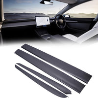awagas 4 Pcs [Right Drive] ABS Tesla Model 3 Y Dashboard Cover Wrap and Inner Front Door Trim Panel Armrest Cover, Car Interior Dashboard Cover Accessories Fit Tesla Model 3/y 2019-2023