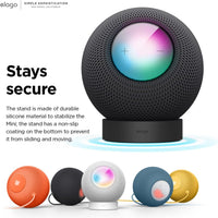 elago Silicone Stand Compatible with HomePod Mini - Proper EQ, Easier to Control with Better Indicator Visibility, Stable Mount, Anti-Slip Stand for Charger (Black)