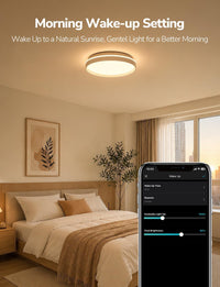 Lepro T1 AI Smart Ceiling Light 24W, Music Sync, Voice Control, AI Lighting Design Assistant, Waterproof Bathroom Light, DIY by Zone, Bluetooth&WiFi, Color Changing, Work with Alexa, Google Home, 29CM