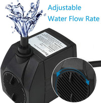 BARST 1500L/H Submersible Water Pump, Ultra Quiet Aquarium Pump for Fountains, Pool, Fish Tank, Pond, Hydroponics, Statuary with 4 Srtong Suction Cups,3 Nozzles (30W, 5m Power Cord)